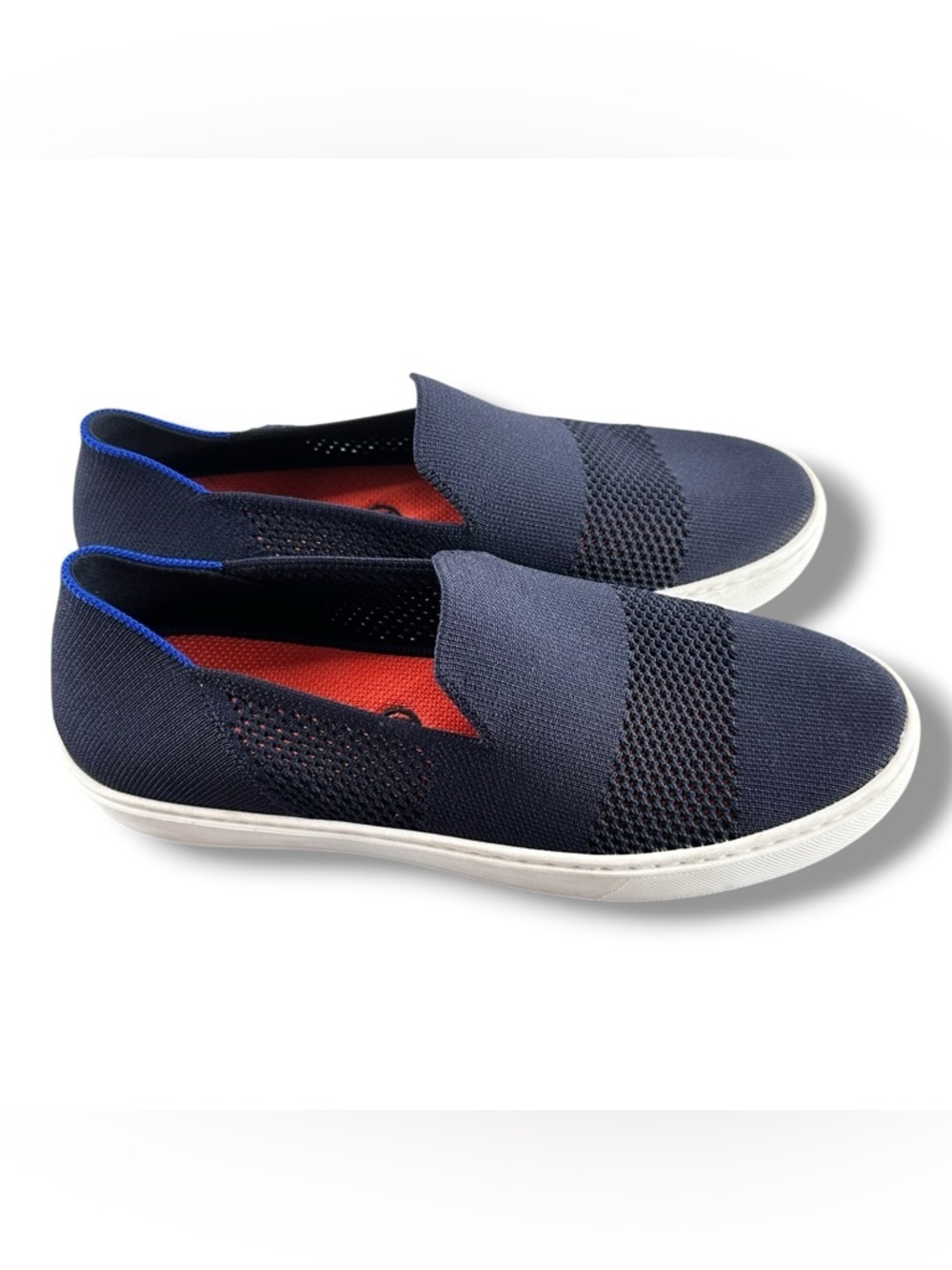 Rothy's The Original Slip-On Sneakers Navy Blue Knit Size 7.5 EUC